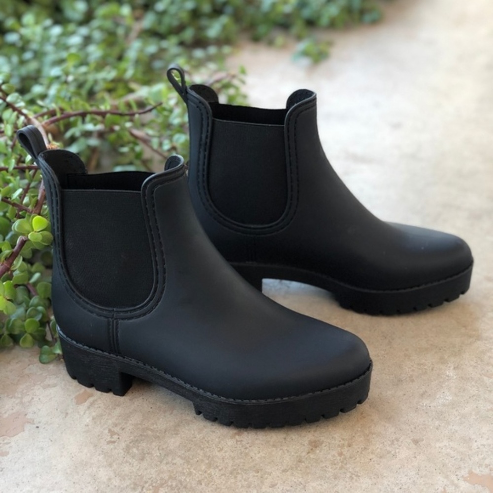 COPY - Jeffrey Campbell Matte Black Chlesea Rain …